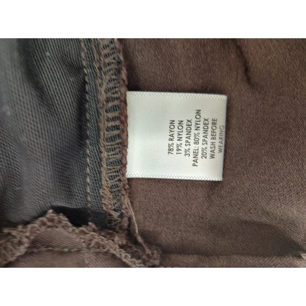 Kim Rogers Curvy Brown Pull On Straight Leg Pants Tummy‎ Control Womens 16W